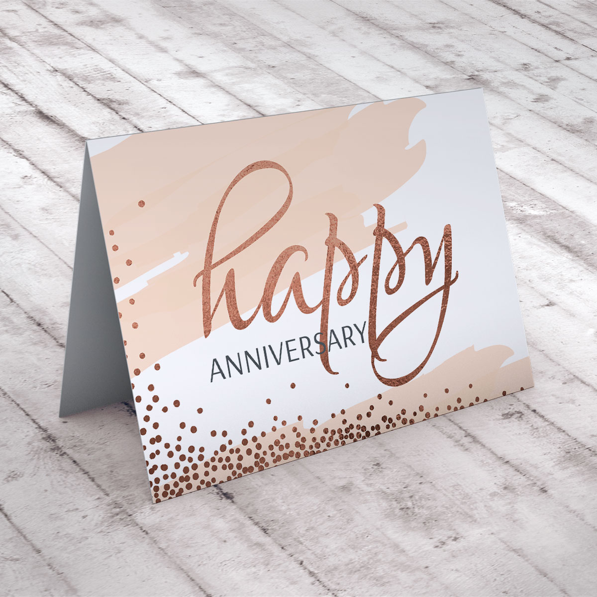 Happy Anniversary Rose Gold Card