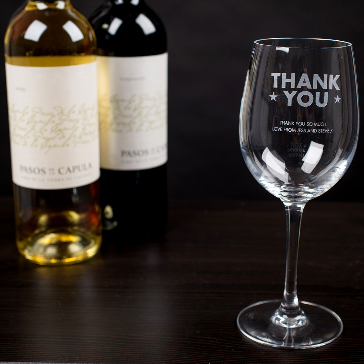 Personalised Wine Glass - Thank You Stars