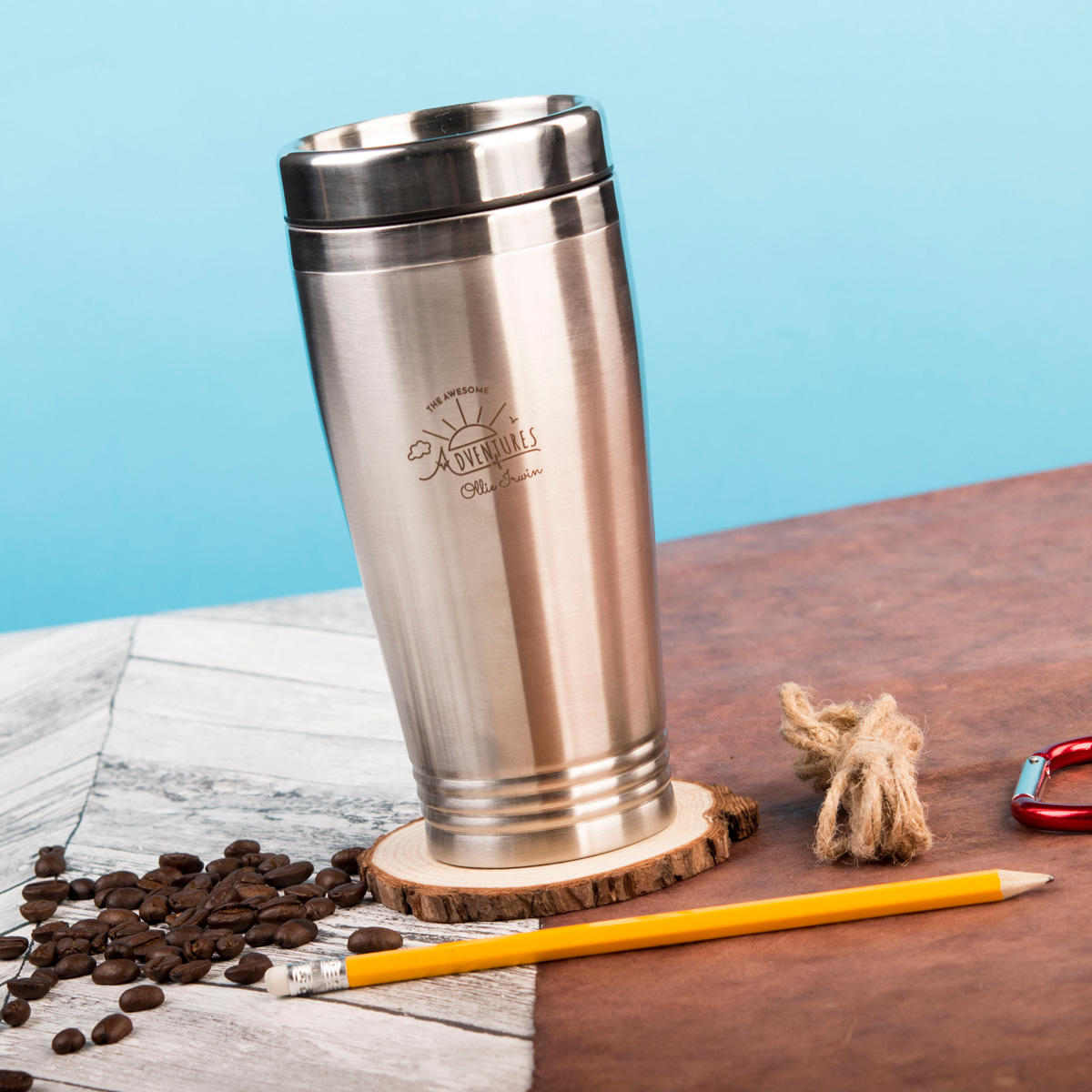 Personalised Travel Vacuum Flask - Awesome Adventures