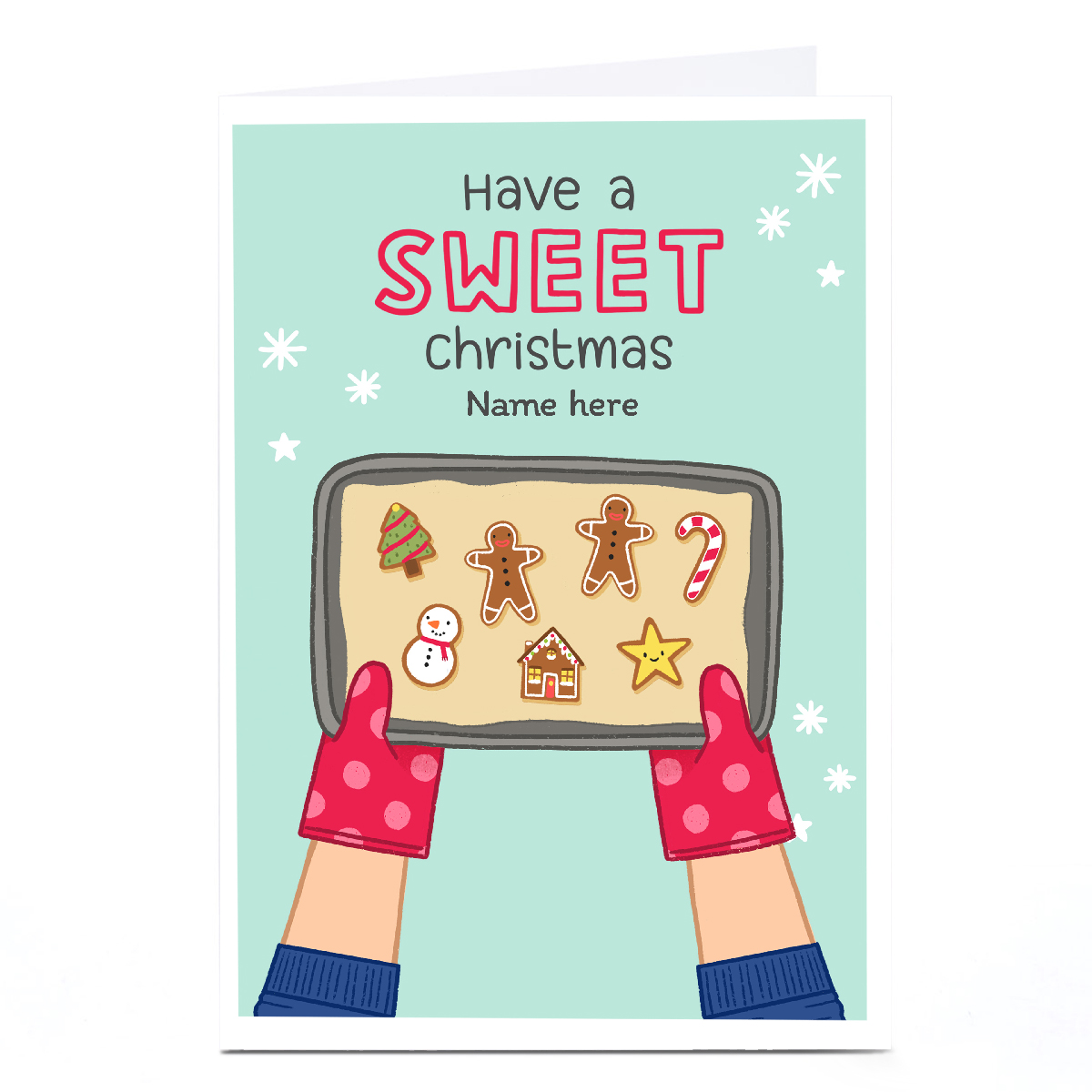 Personalised Blue Kiwi Christmas Card - Sweet Christmas