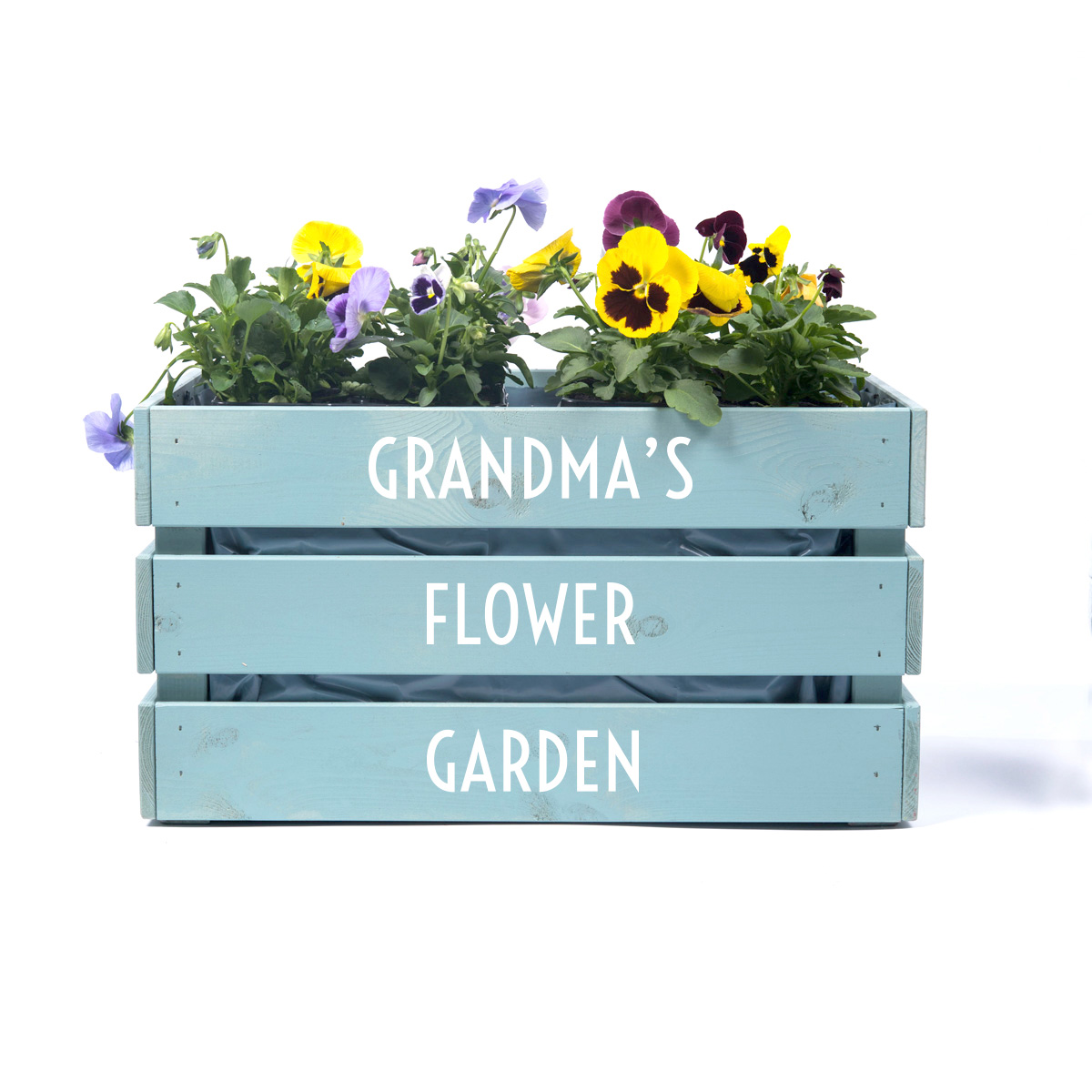 Personalised Large Wooden Crate - Any Message Planter
