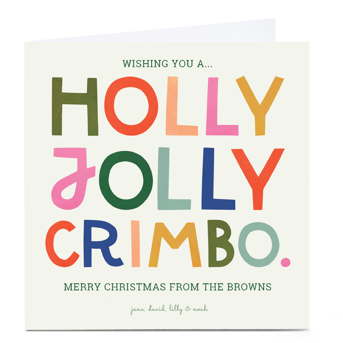 Personalised Abbi Goode Christmas Card - Holly Jolly Chrimbo