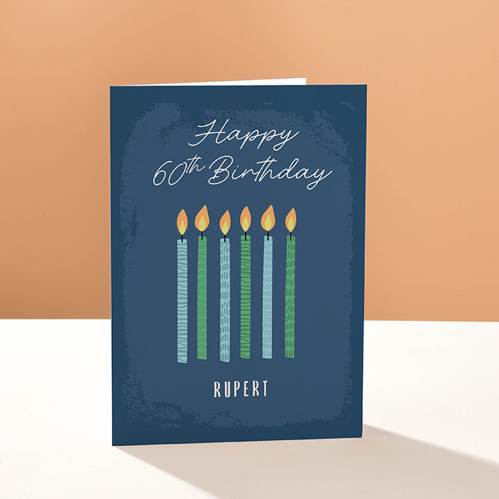 Personalised Card - 60th Birthday Candles