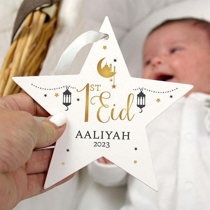 Personalised 1st Eid and Ramadan Wooden Star Decoration