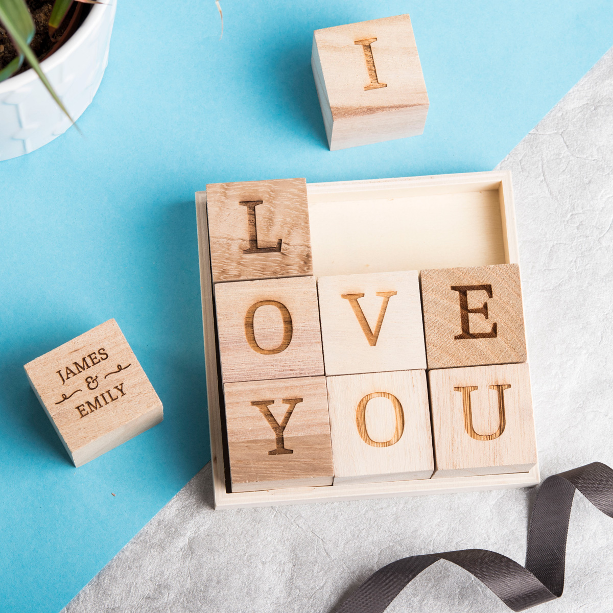 Personalised Wooden Letter Block - Love You