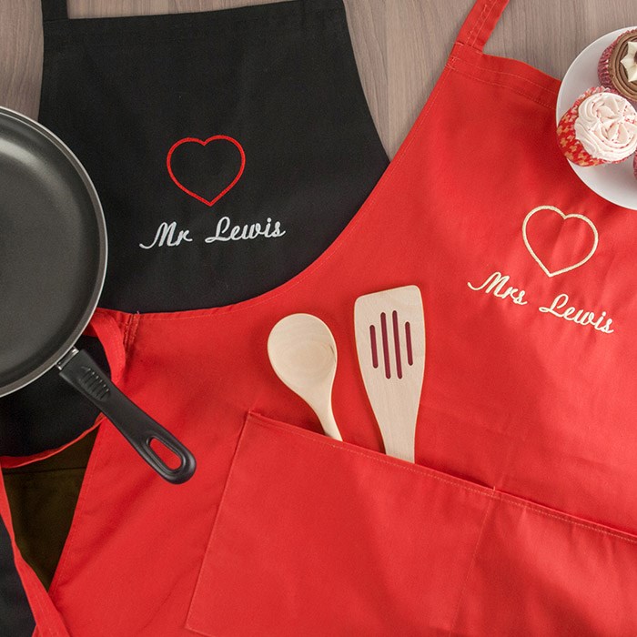 Personalised His and Hers Aprons