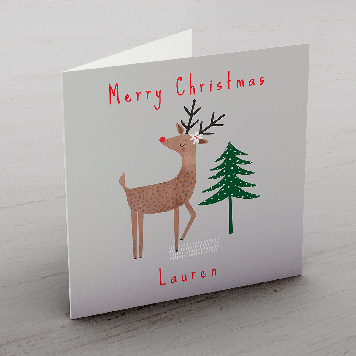 Personalised Card - Merry Christmas Reindeer