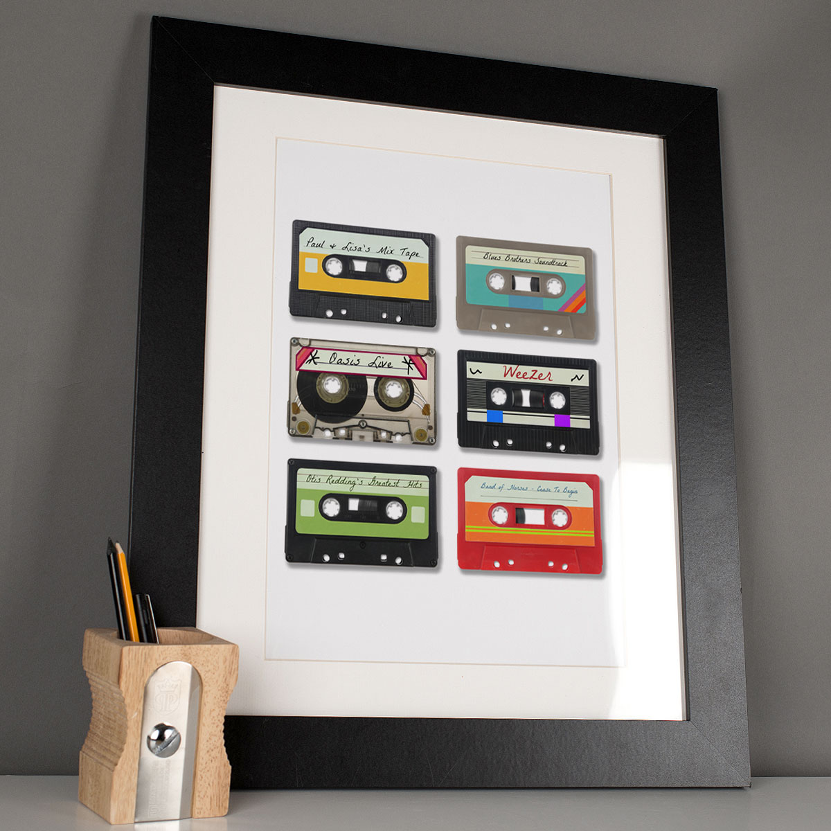 Personalised Framed Print - Cassette Tapes