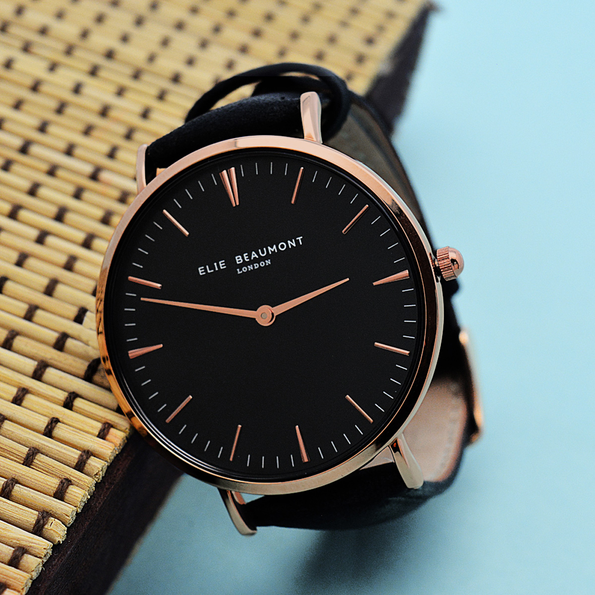 Personalised Women's Modern-Vintage Leather Watch In Black