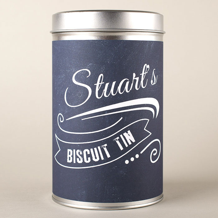 Personalised Tin With Biscuits - Chalkboard