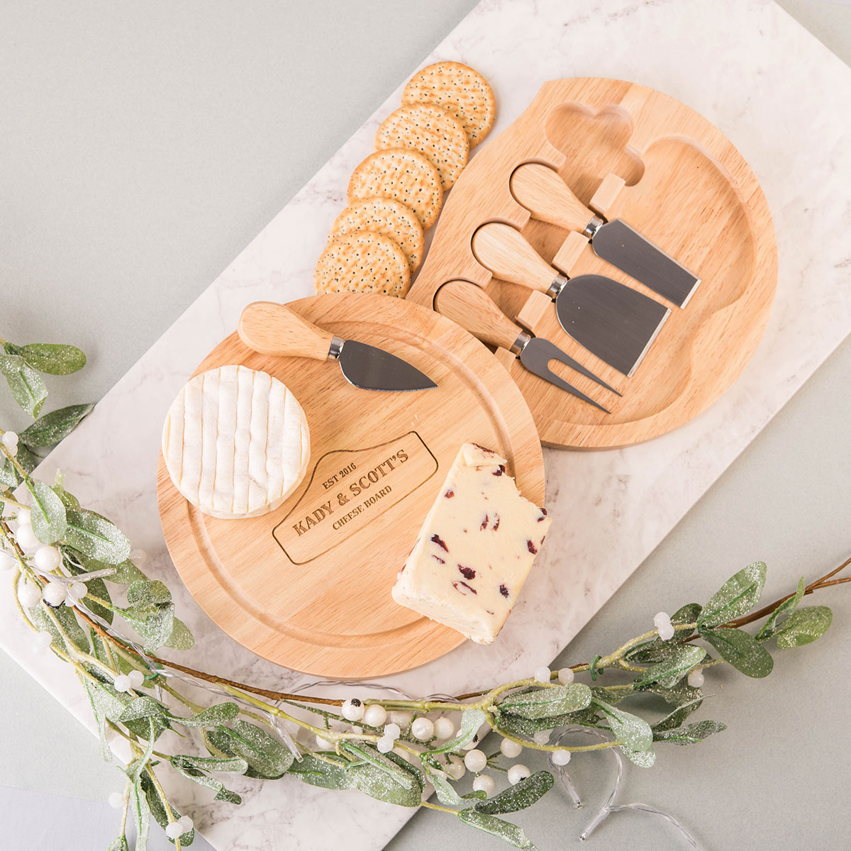 Personalised Wooden Cheeseboard Set - Wedding