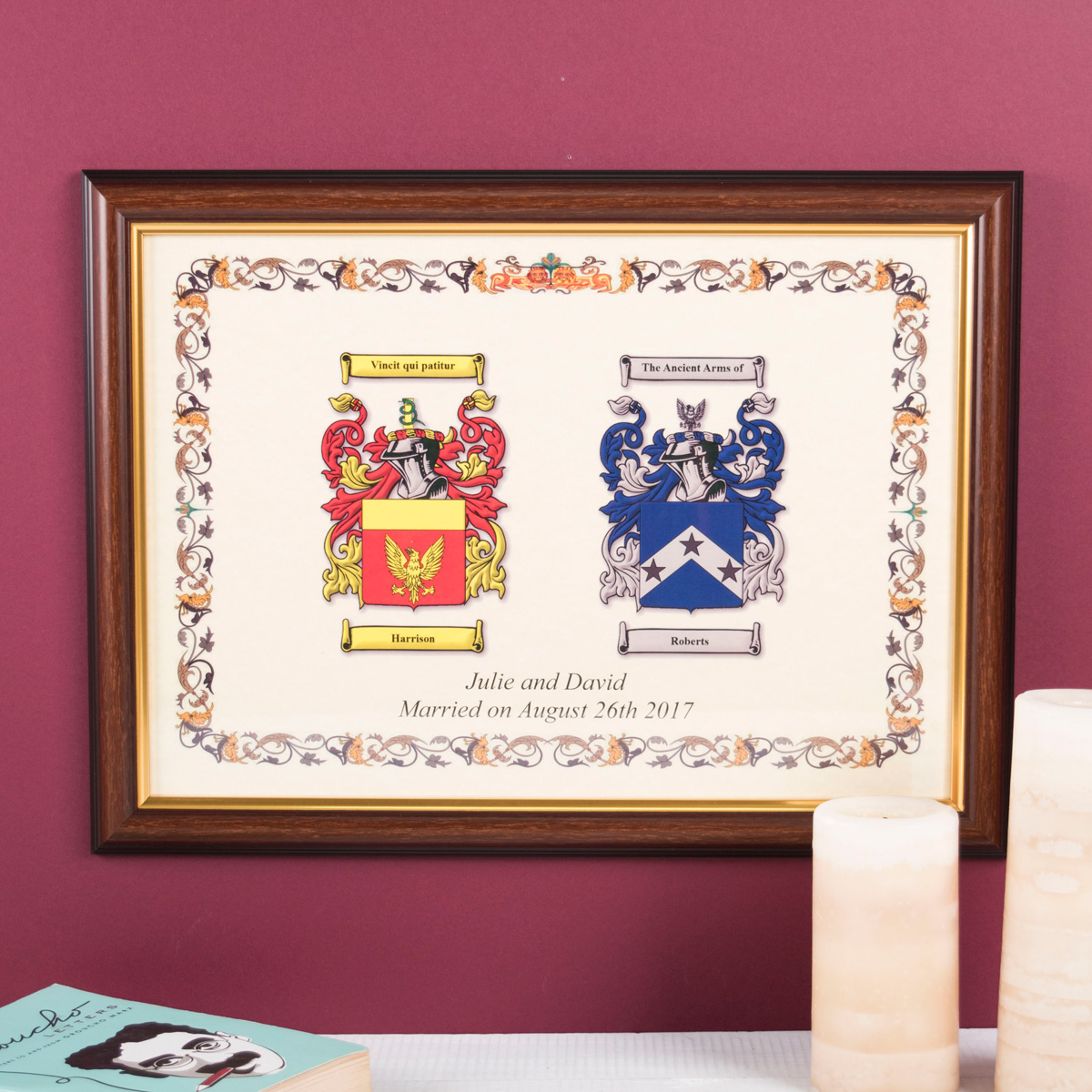 Personalised Framed Print - Double Coat Of Arms