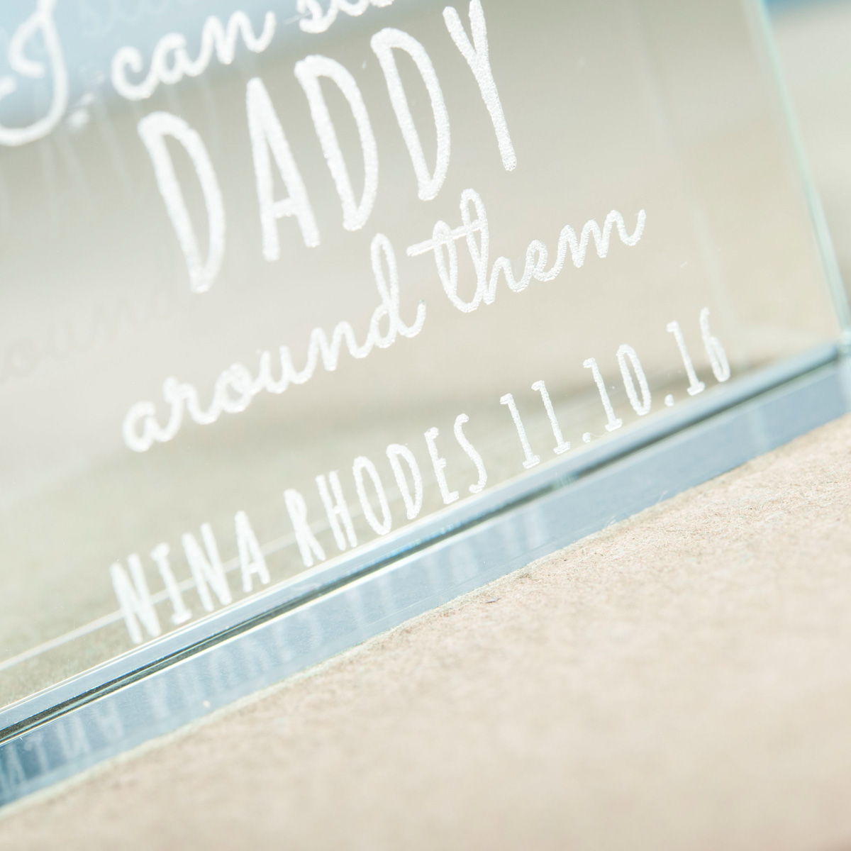 Personalised Glass Token - Wrap Daddy Around My Fingers