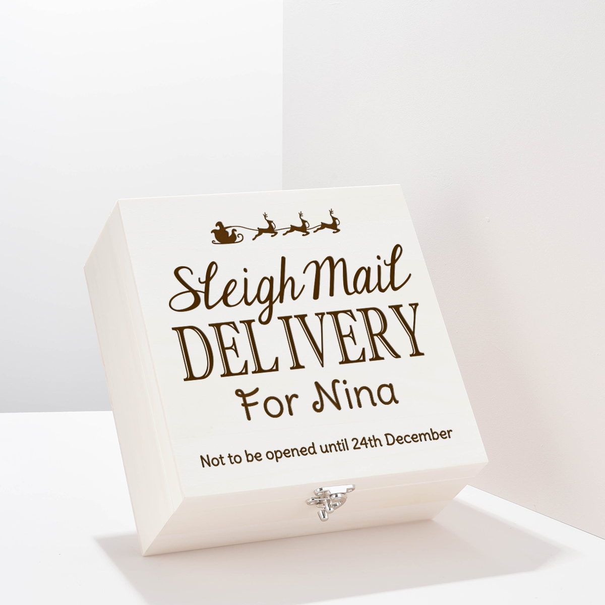 Personalised Wooden Christmas Eve Box - Sleigh Mail Delivery