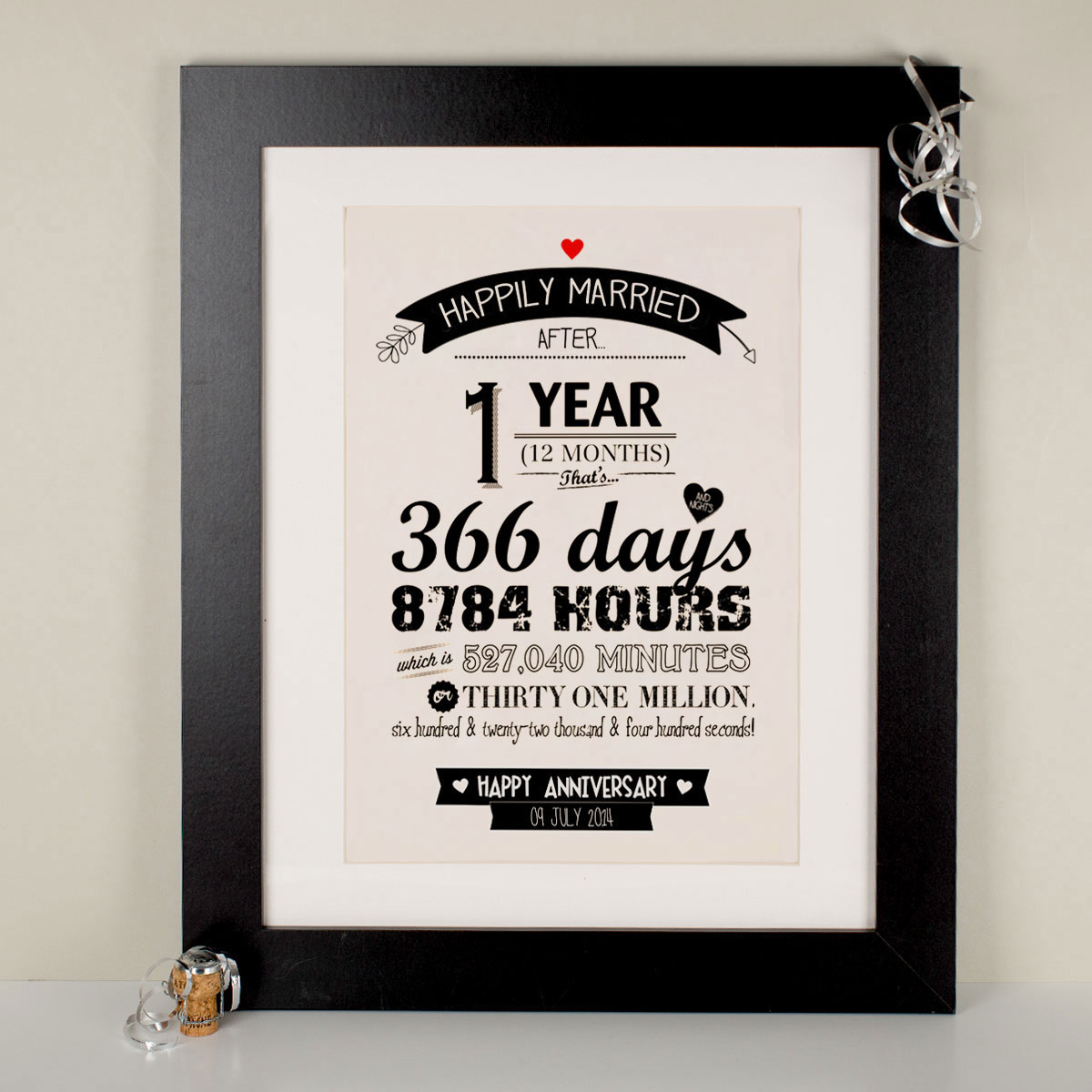 Personalised Framed Print - After 1 Year