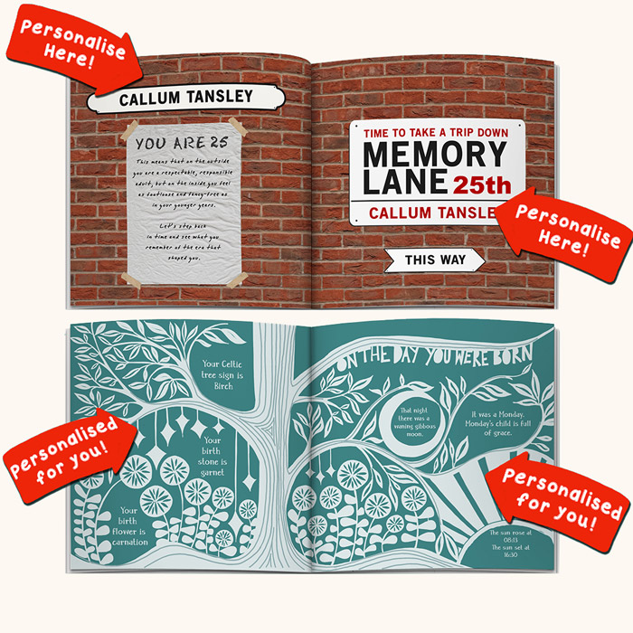 Personalised Book - Memory Lane 25th Birthday