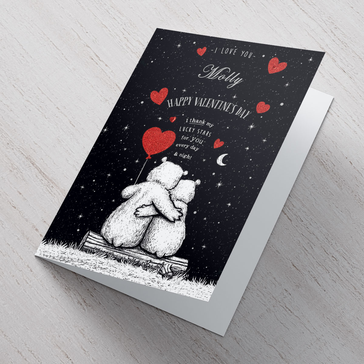 Personalised Valentine's Card - Lucky Stars