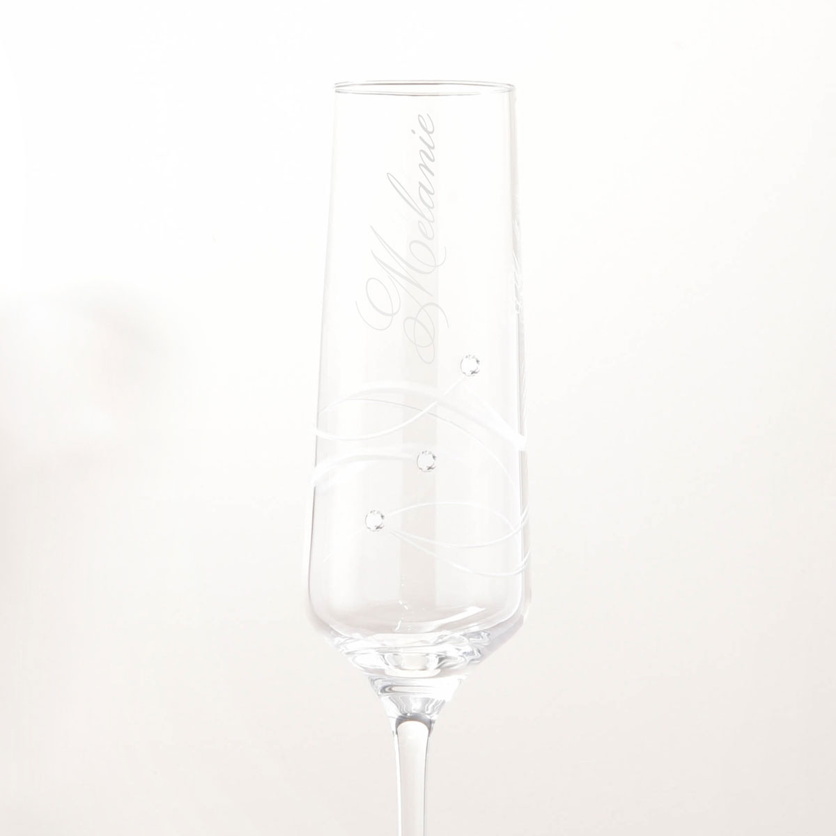 Personalised Swarovski Elements Champagne Flute - Vintage Blossom Name
