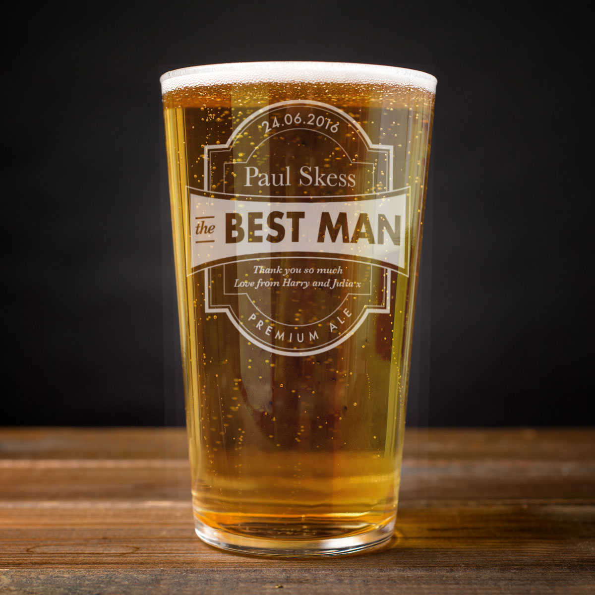 Personalised Pint Glass - Premium Best Man