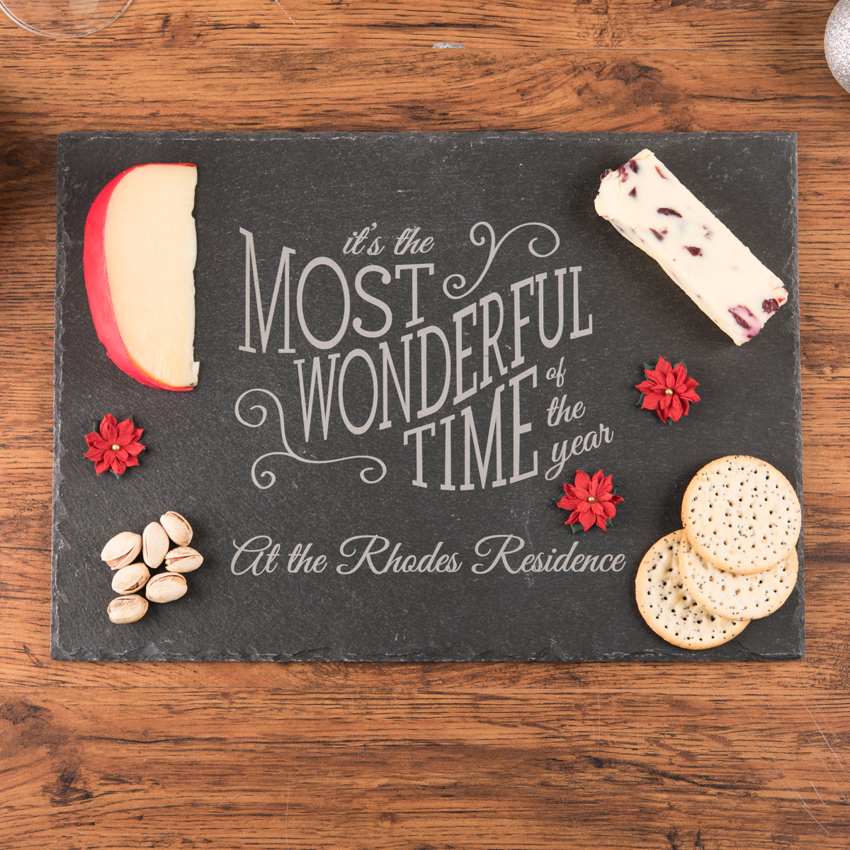 Personalised Slate Cheeseboard - It's the Most Wonderful Time of The Year