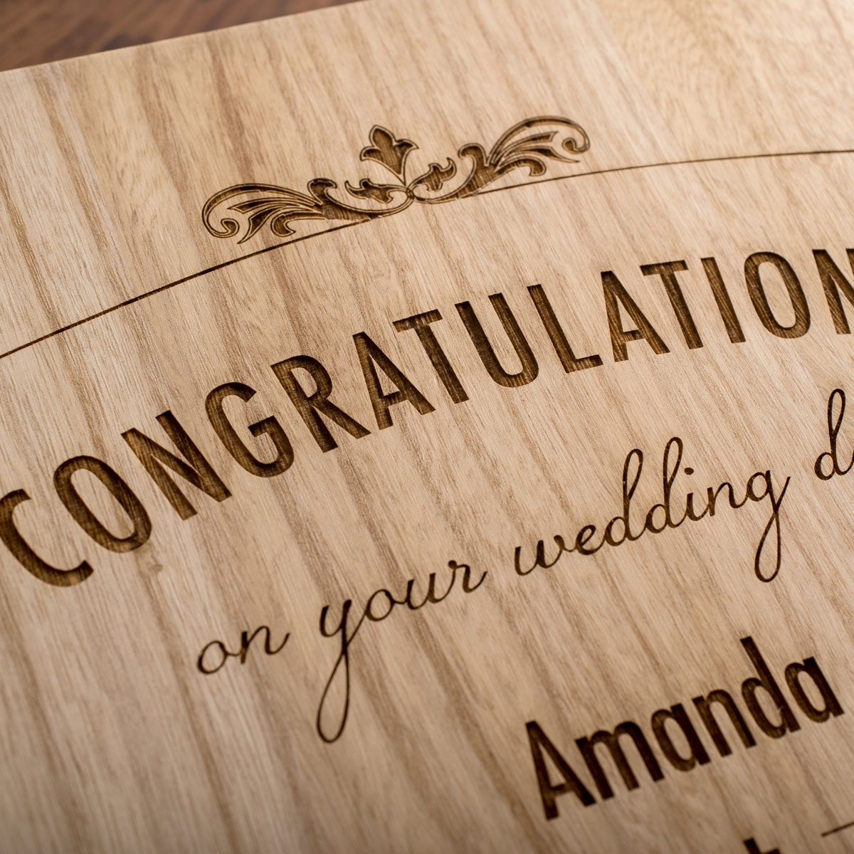 Personalised 3 Bottle Luxury Wooden Wine Box - Wedding Day Congratulations