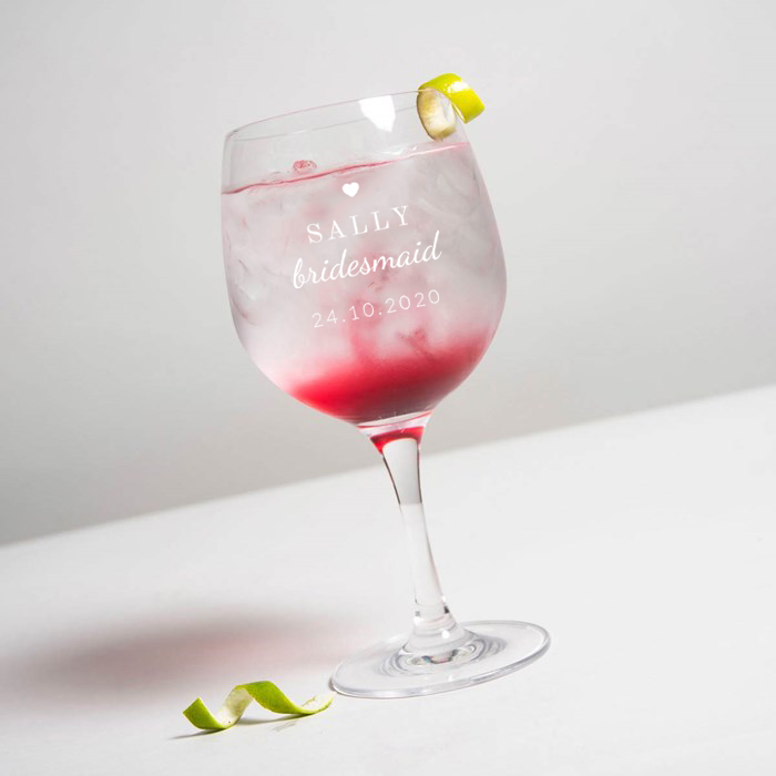 Personalised Premium Gin Glass - Mini Heart