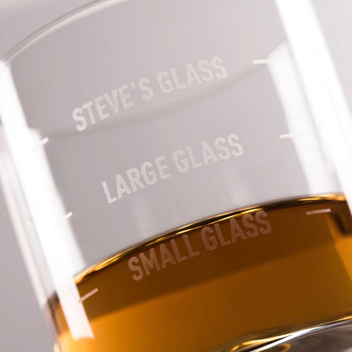 Engraved Stern Whisky Glass - Large & Small Measures