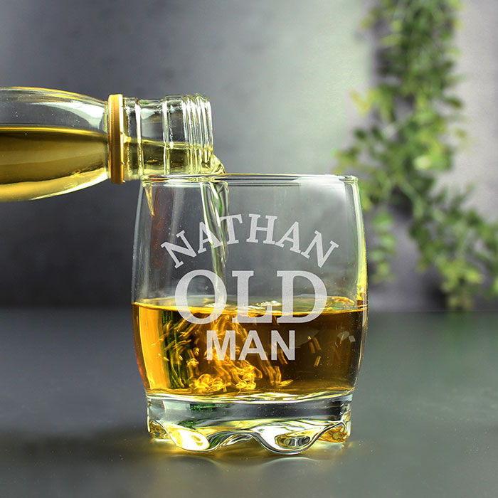 Personalised Old Man Glass Whisky Set