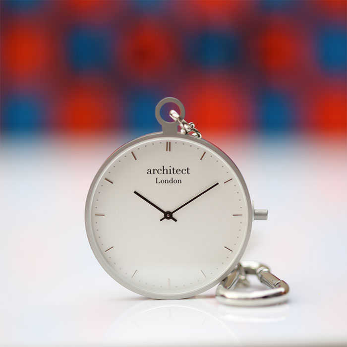 Personalised Modern Swiss Movement Pocket Watch - Silver