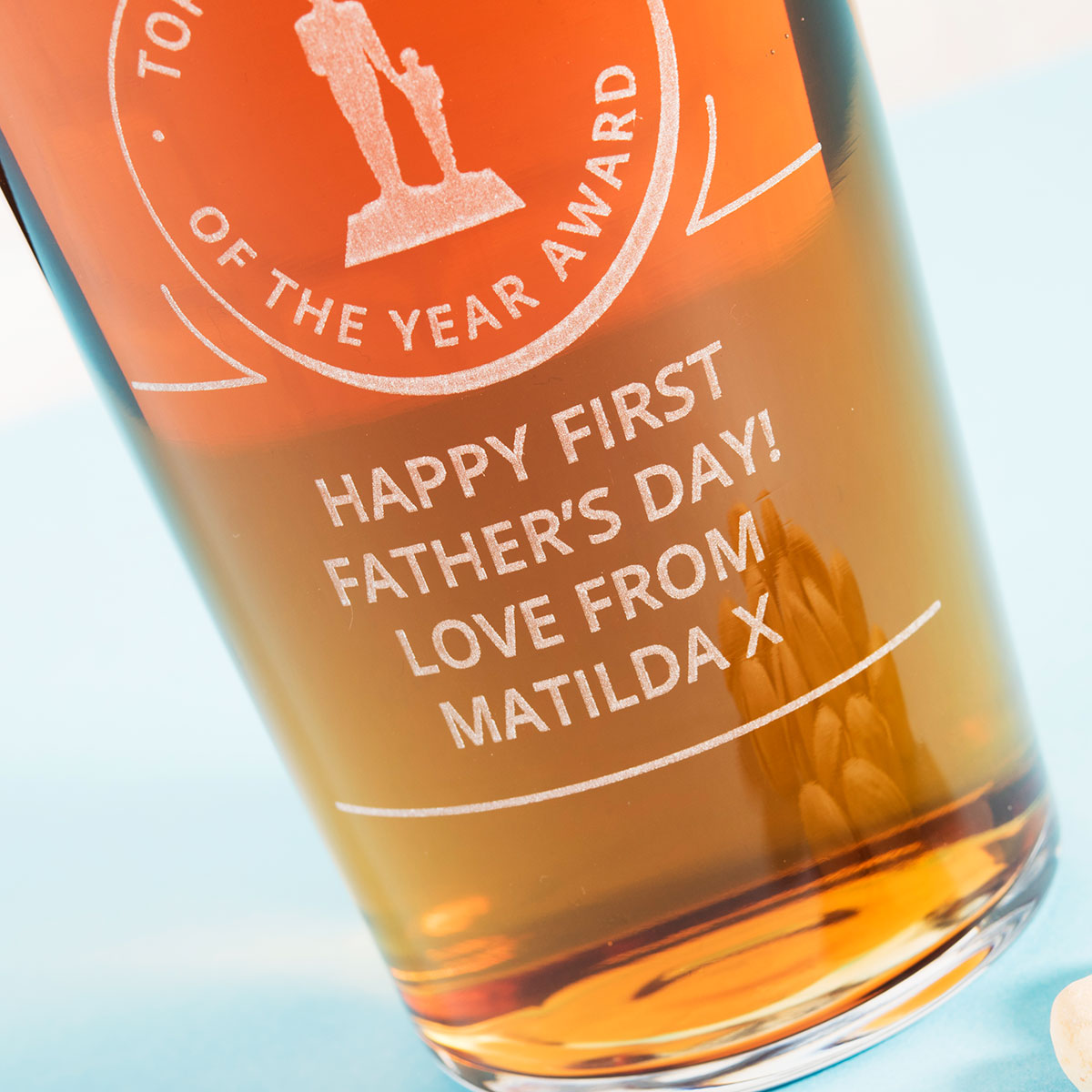 Personalised Pint Glass - Top Newcomer Of The Year
