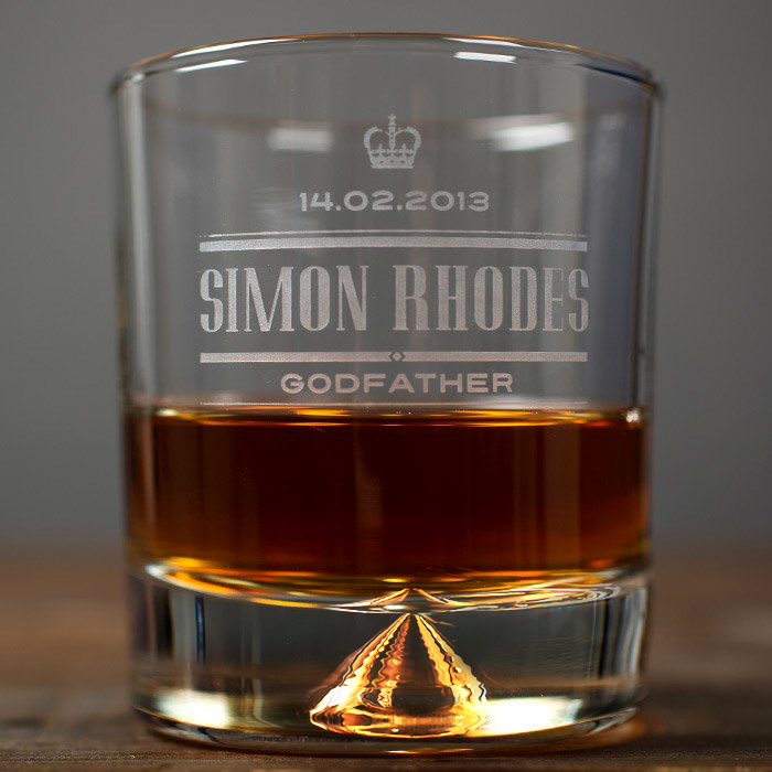 Engraved Stern Whisky Glass - Godfather