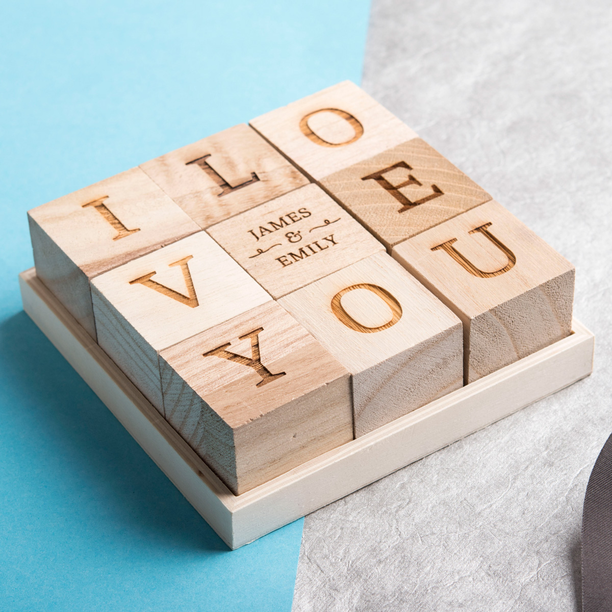 Personalised Wooden Letter Block - Love You