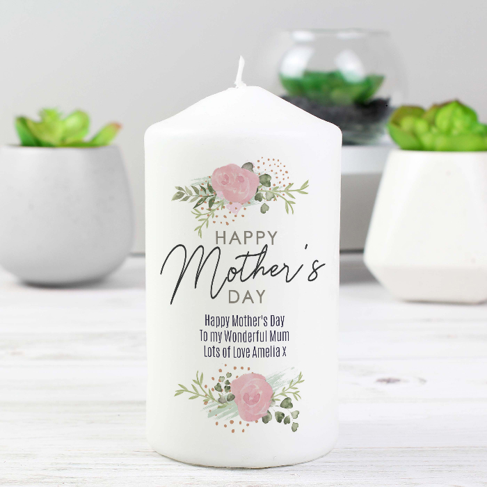 Personalised Geo Rose Mother's Day Candle
