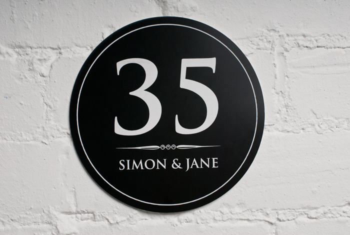 Personalised House Number Plaque - Black