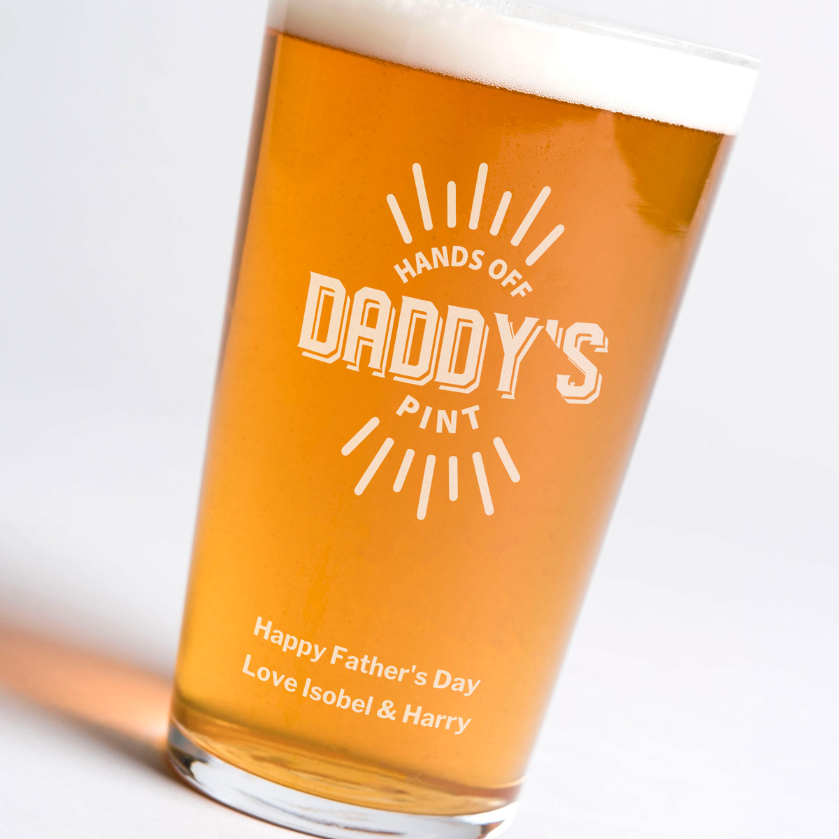 Personalised Pint Glass - Hands Off Daddy's Pint