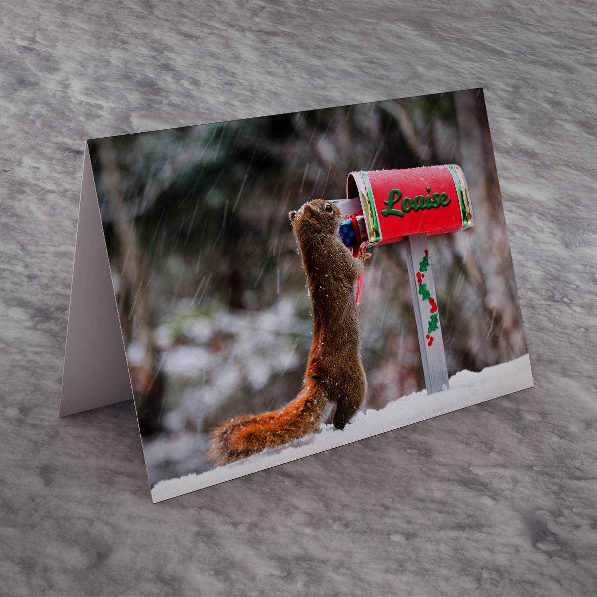 Personalised Christmas Card - Squirrel Post