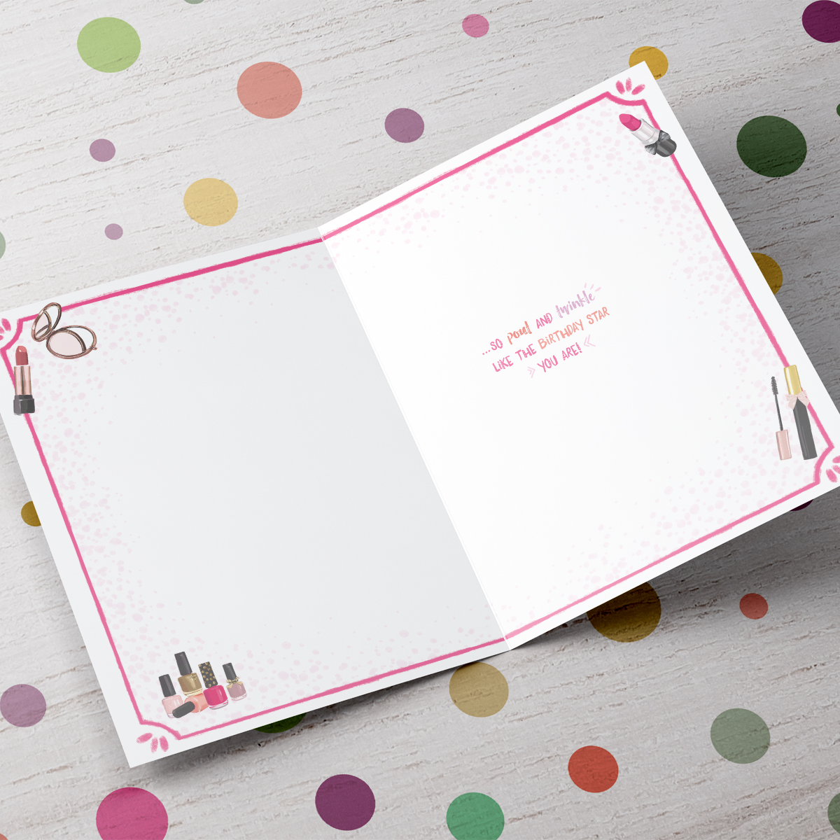 Personalised Birthday Card - Lashes, Lippy & Sparkle