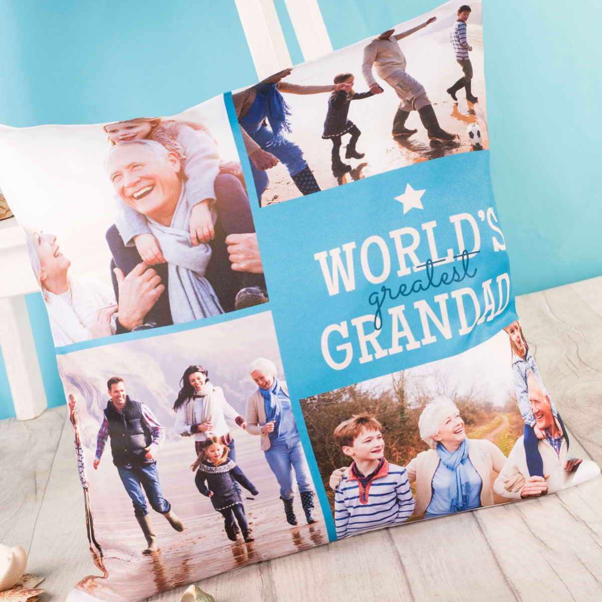 Multi Photo Cushion - World's Greatest Grandad