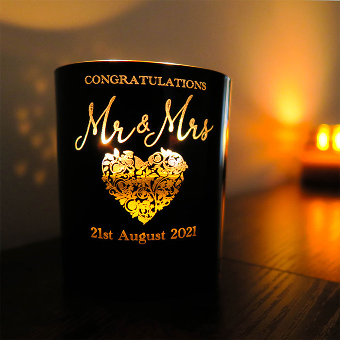 Personalised Scented Glow Candle - Wedding