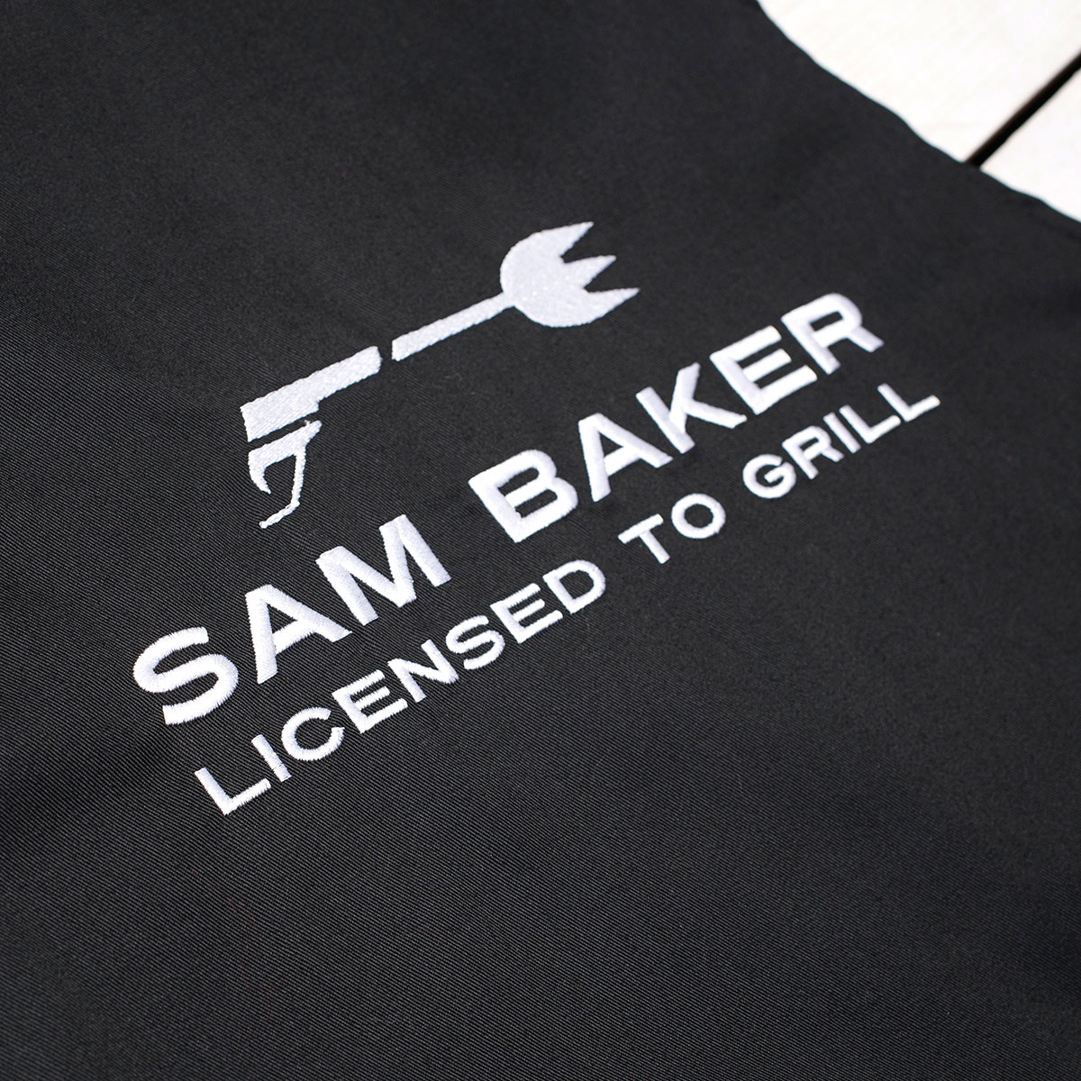 Personalised Black Apron - Licensed To Grill