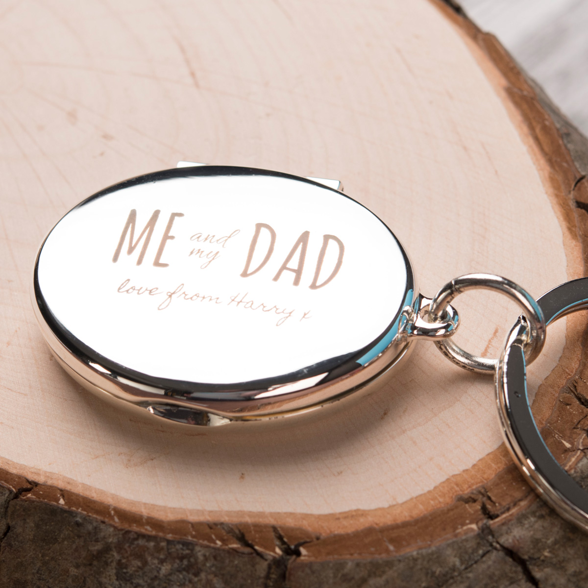 Engraved Photo Key Ring - Me and My Dad