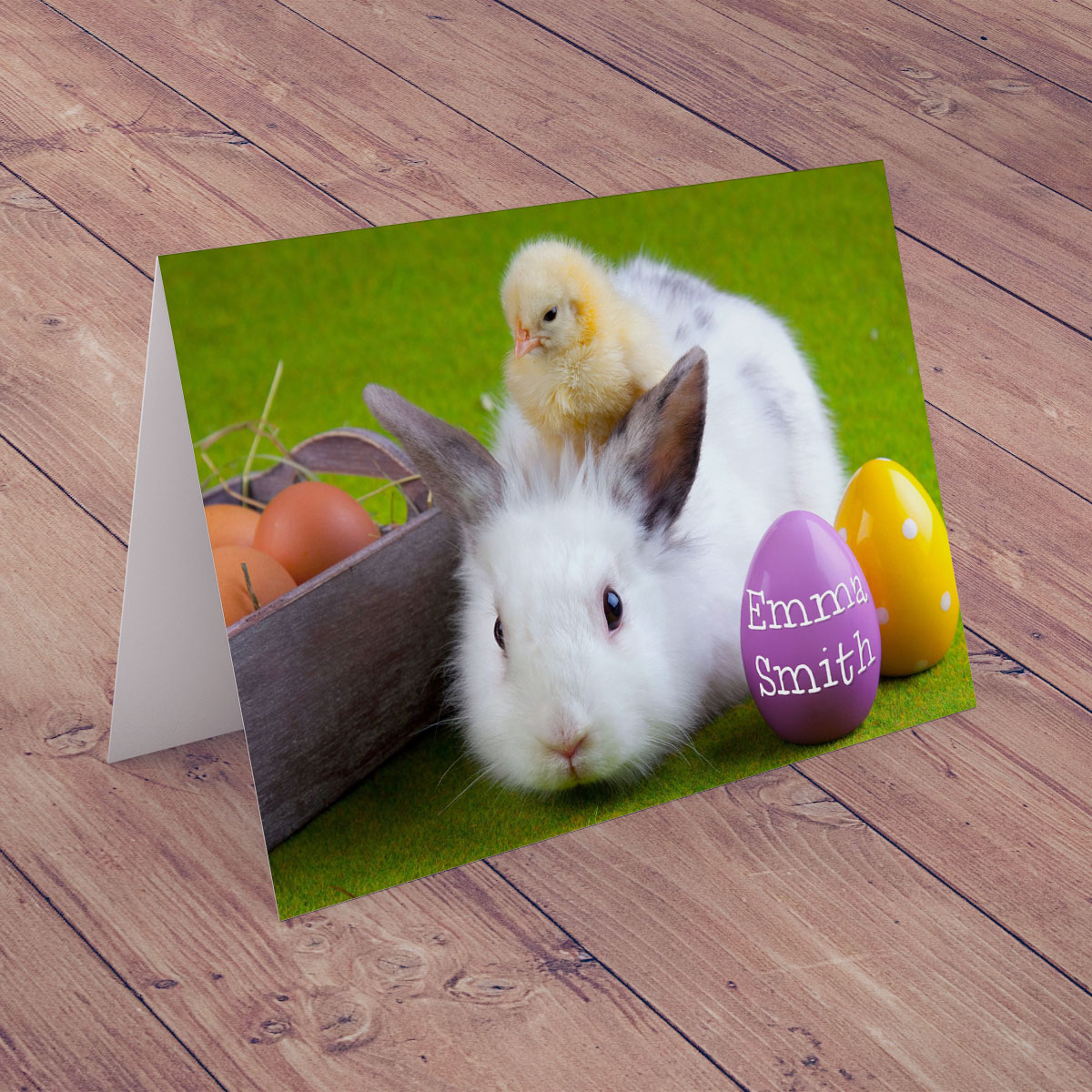 Personalised Card - Bunny & Chick