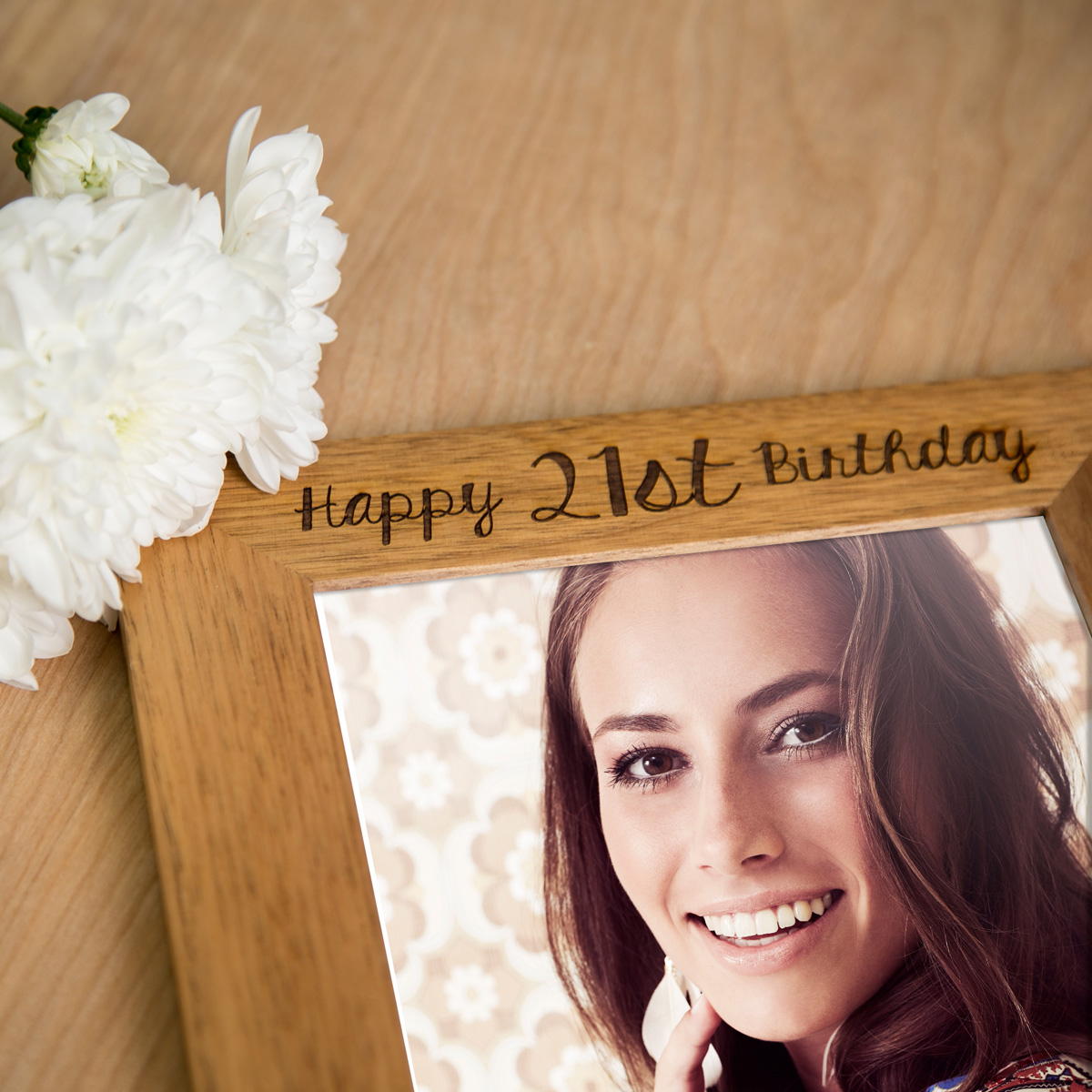 Personalised Wooden Photo Frame - Happy 21st Birthday