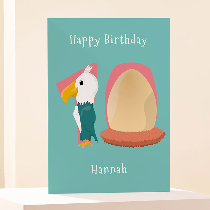 Personalised Card - Happy 10th Birthday Eagle & Egg