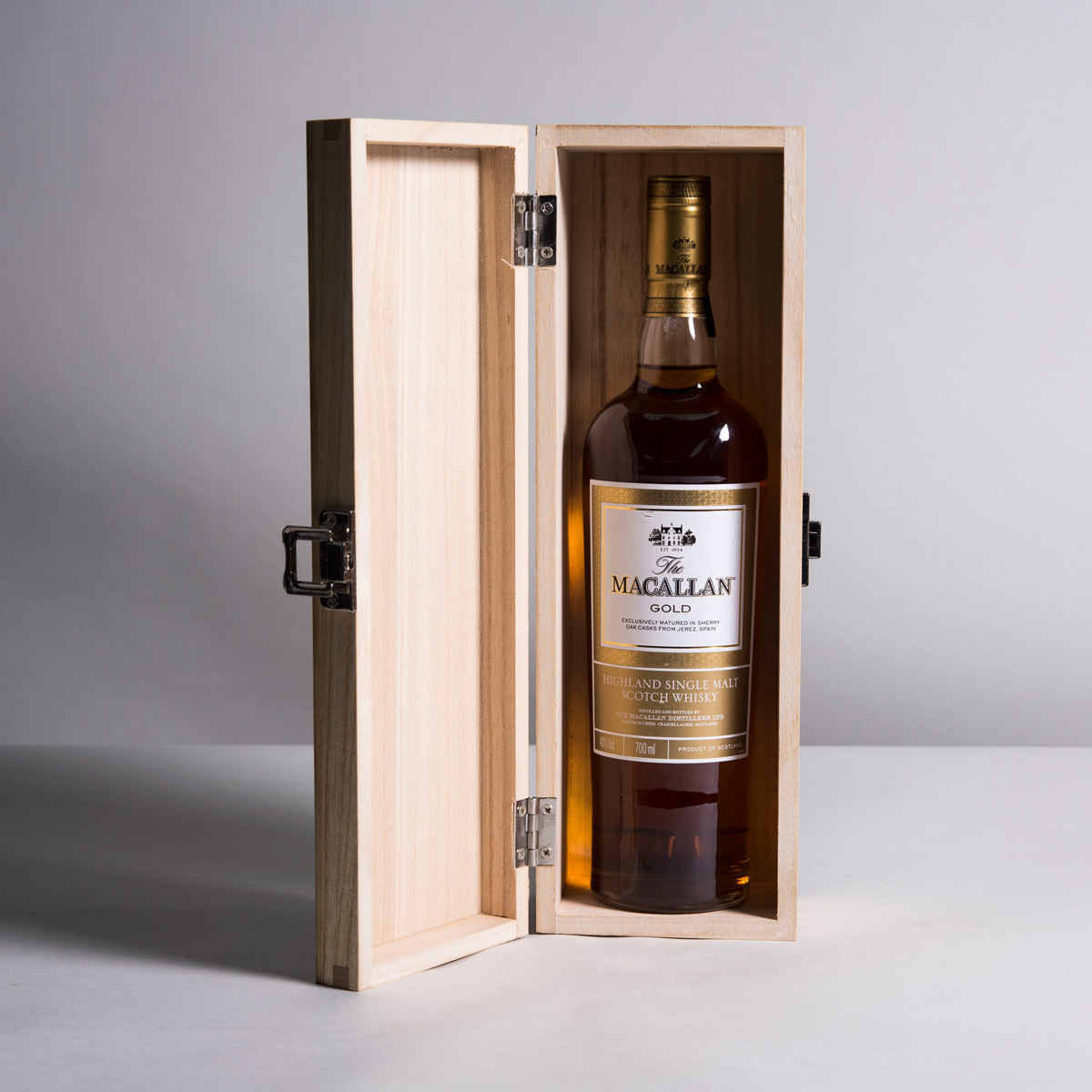 Personalised Luxury Wooden Whisky Box - Baroque Monogram