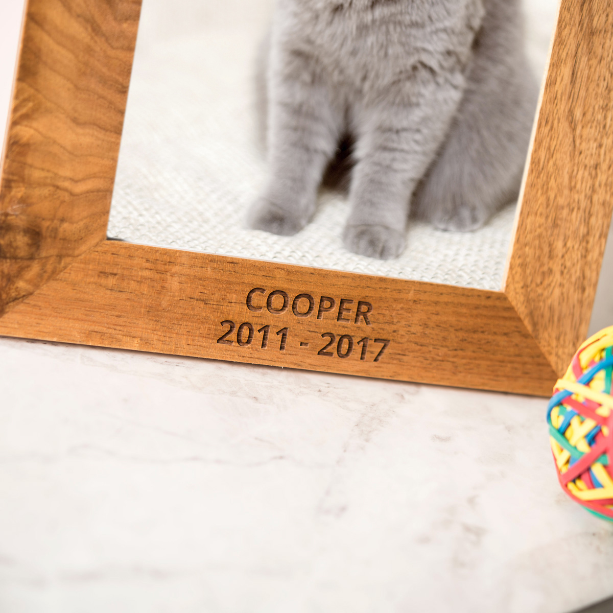 Personalised Wooden Photo Frame - Paw Prints