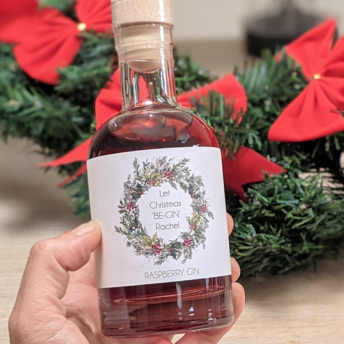 Personalised Christmas Flavoured Gin With Music