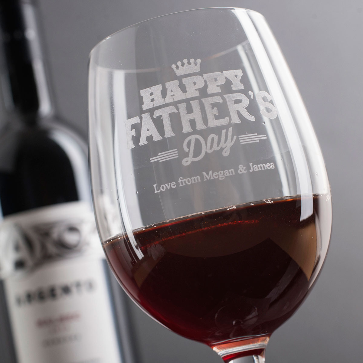 Personalised Wine Glass - Father's Day Crown