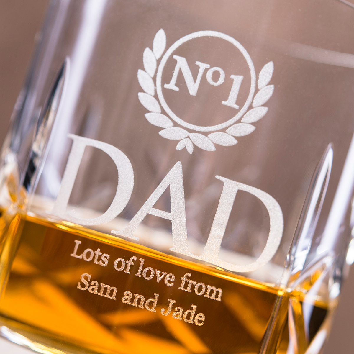 Personalised Cut Crystal Whisky Tumbler - No. 1 Dad
