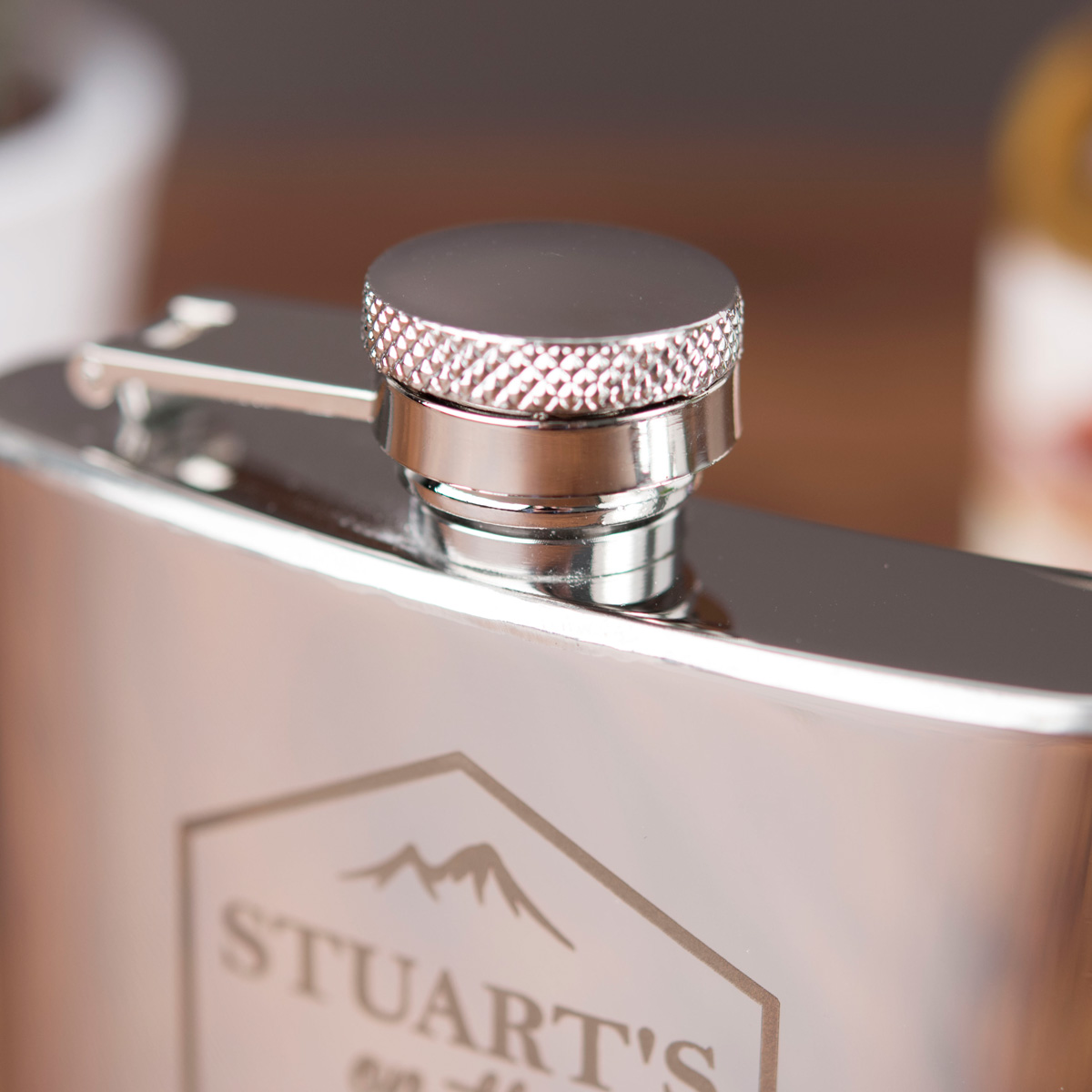 Engraved Stainless Steel Hip Flask - On The Piste